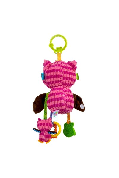 Balibazoo Mommy Owl, sensory toy with gum rings, mirror, rattle and grab hook