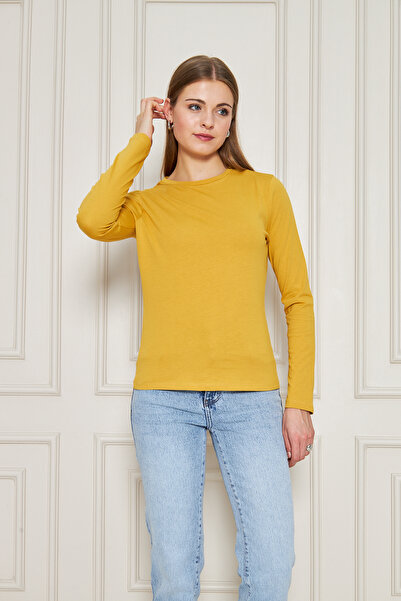 ESPİNA Crew Neck Long Sleeve Basic T-Shirt