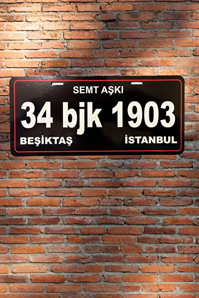 DURUSA Beşiktaş Retro Plaka , MDF Ahşap Dekoratif Duvar & Araba Tabelası,Tara...