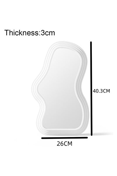 Flippy Wall Mirror, Decorative, Asymmetric, 40.3 x 26 cm, White
