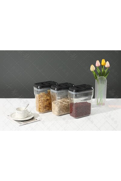 Flippy Plastic Container, Airtight 90° Lock, 2L, 20.5x10.5x27 cm, Transparent