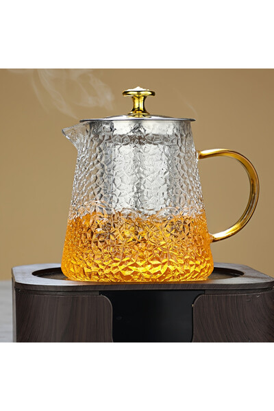 abnturk 9 cm 550 Mililitre Yuvarlak Cam Demlik – Isıya Dayanıklı Şeffaf Cam G...