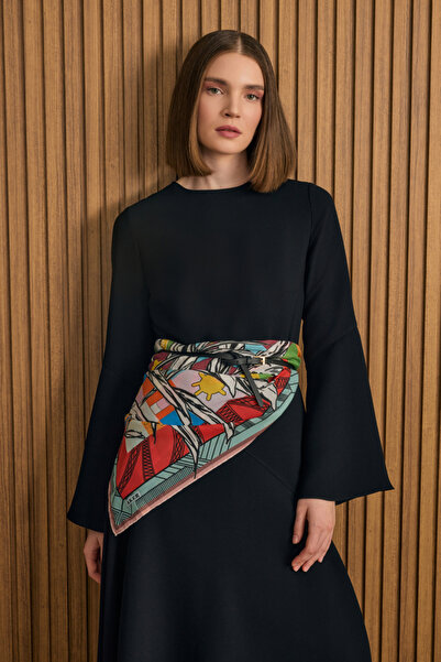 Aker Kup Detaylı Eteği Godeli Elbise