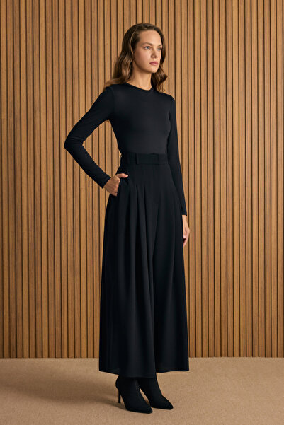 Aker Pileli Crep Pantolon Etek