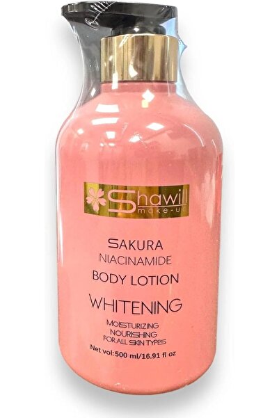 Shawill لوشن الجسم نياسيناميد من شاوي ساكورا، مُبيض ومرطب، 500 مل/16.91 أونصة...