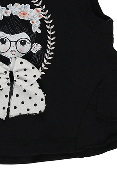 Panço Kız Beyaz Örme Yuvarlak Yaka Atlet