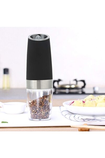 Flippy Set of 2 Electric Salt & Pepper Grinders, Transparent Chambers, Battery, Light, 20x6.5 cm