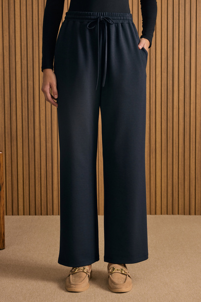 Aker Beli Lastikli Örme Pantolon