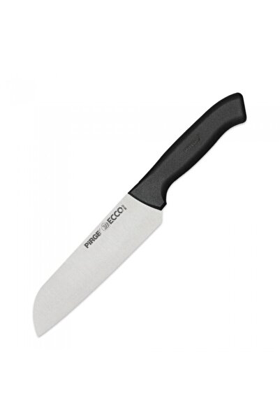 PİRGE Professional Santoku knife, 17cm stainless steel blade, black handle