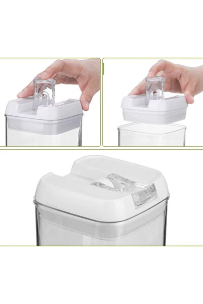 Flippy Food Storage Containers, set of 5, transparent with white lids, volumes 0.5L/0.8L/1.2L/1.9L