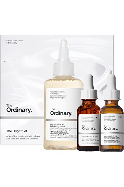 The Ordinary مجموعة برايت، نظام من 3 خطوات لبشرة مشرقة وموحدة اللون مع مقشر ح...