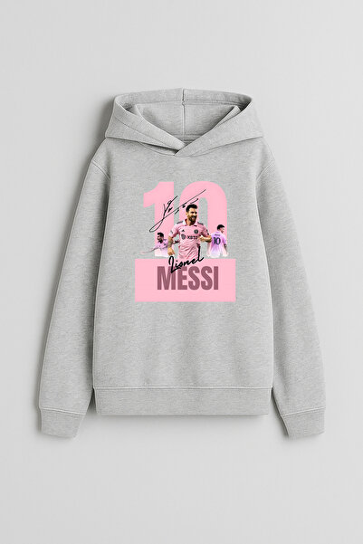 MODA Jucătorul de fotbal Lionel Messi cu imprimeu Hanorac gri pentru băieți c...