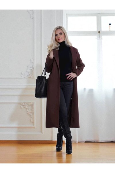 MAXORA SHOP Παλτό με επένδυση, ζώνη και τσέπες