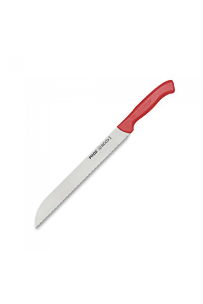 PİRGE Professional stainless steel bread knife 23cm, red handle