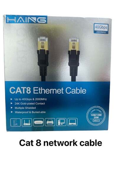 SAROS كابل هينج للإنترنت من الفئة 8 - 10 أمتار عالي السرعة