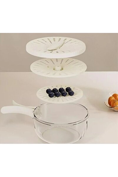 Flippy Σούρωμα φρούτων και λαχανικών, Flippy, 15,5 x 8,3 cm, PP, με λαβή και καπάκι, λευκό