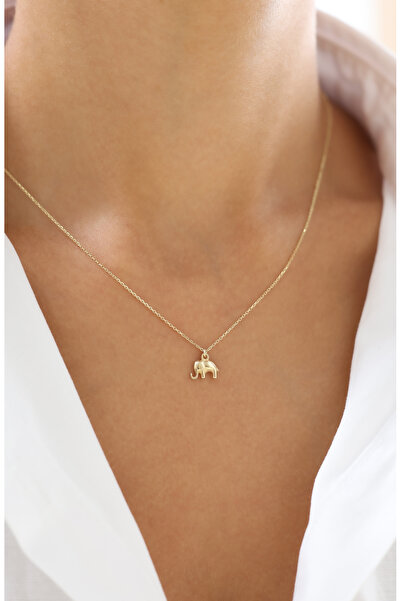 Zeyd Jewelry Şans ve Bereket Sembolü Fil 14 Ayar Altın Kolye