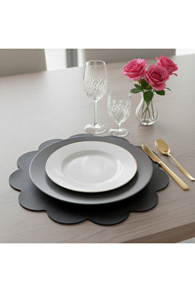 Grand Fine Art 2 Adet Deri Siyah Amerikan Servis 33x33 cm-Kolay Silinebilir S...