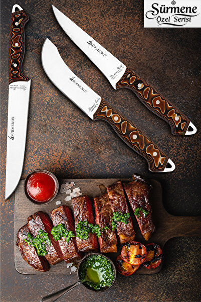 SÜRMENOX Sürmene Serisi Mutfak Bıçak Seti Yüzme Sıyırma Kasap Et Sebze Bıçağı...