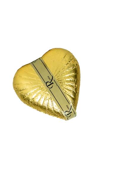 Roma شوكولاتة سائبة - قلب مزدوج مع مكسرات - ذهبي - شوكولاتة فاخرة على شكل قلب...