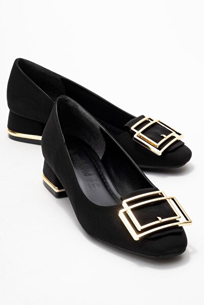 CCWAY AYAKKABI Balerini pentru femei cu accesorii aurii; BLACK ZRA