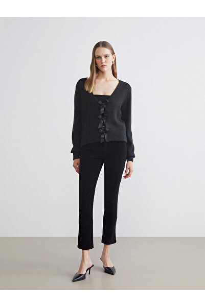 LC Waikiki Azestrend New Season Bowknot Reversible Women's Knitwear Cardigan