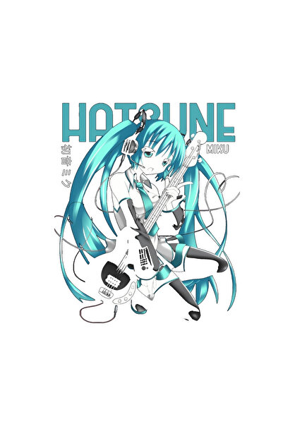 fame-stoned Μπλουζάκι Hatsune Miku Anime με στάμπα Unisex 100% βαμβακερό μαύρο