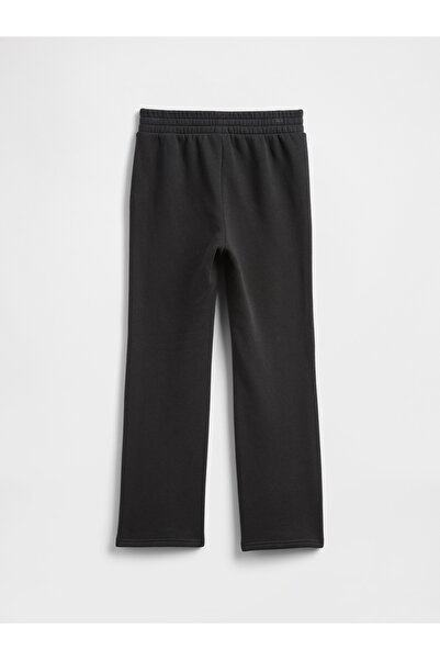 GAP Kız Çocuk Siyah Relaxed Logo Bootcut Eşofman Altı