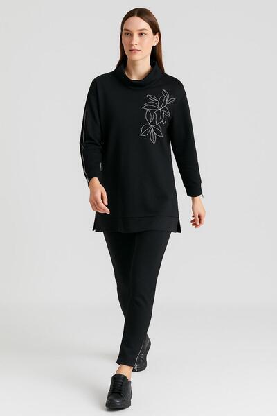 Moodbasic ZİNCİR NAKIŞ DETAYLI DİK YAKA TAKIM 704-26K