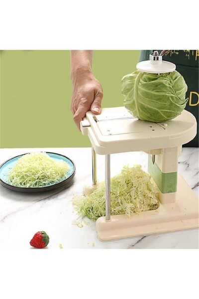 Flippy Τρίφτης λάχανου, Flippy, Χειροκίνητος, PP+Ανοξείδωτο ατσάλι, 19 x 17 x 19 cm, Ρυθμιζόμενο πλάτος, Λευκό/Πράσινο