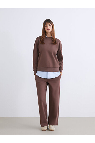 LC Waikiki Γυναικείο χοντρό φούτερ Vizyon New Season oversized με κέντημα