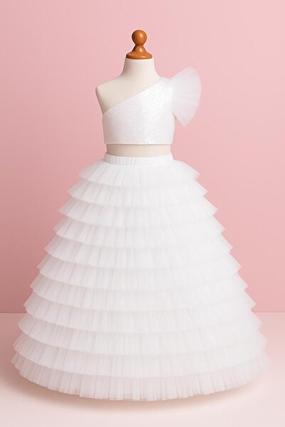 INDRESS STUDIO Kız Çocuk Etek & Bluz Payet İkili Takım