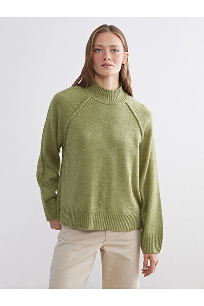 LC Waikiki Lcw Comfort Green Half Turtleneck Women's Knitwear Sweater