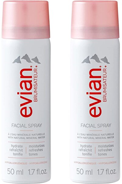 Evan بخاخ الوجه من إيفيان للسفر ثنائي 1.7 أونصة سائلة (عبوة من قطعتين)