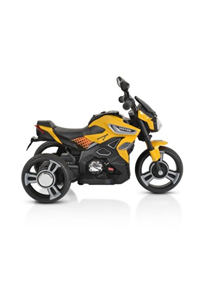 Moni Motocicletă electrică pentru copii cu 3 roți Colombo galbenă, lumini LED, funcții muzicale, M