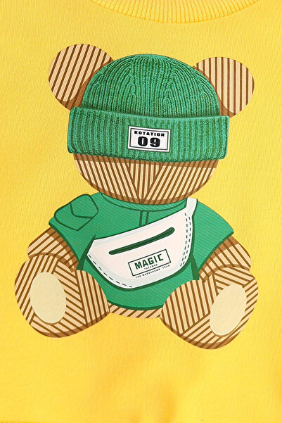 ADABEBEK Premium Knitted Teddy Bear Printed Bottom and Top Baby Set 24586