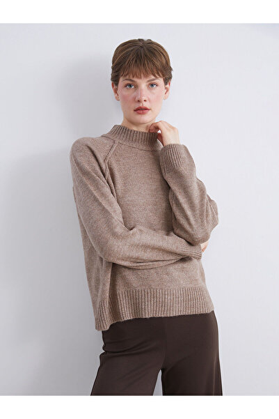 LC Waikiki Brown Half Turtleneck Women's Knitwear Sweater