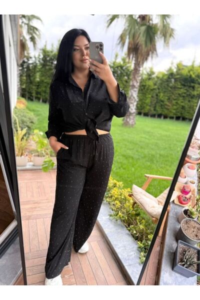 Ferdanur Başaran Büyük Beden Full Taşlı Kadın İkili Takım