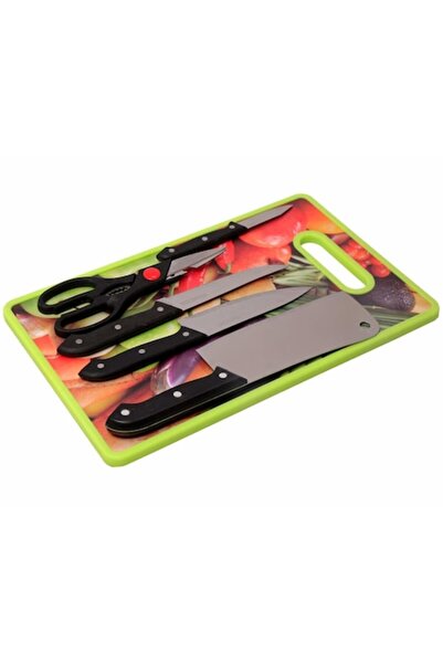 OEM Set cutite, 6 piese, diferite marimi, 2 cutite, satar, ascutitor, foarfeca, tocator