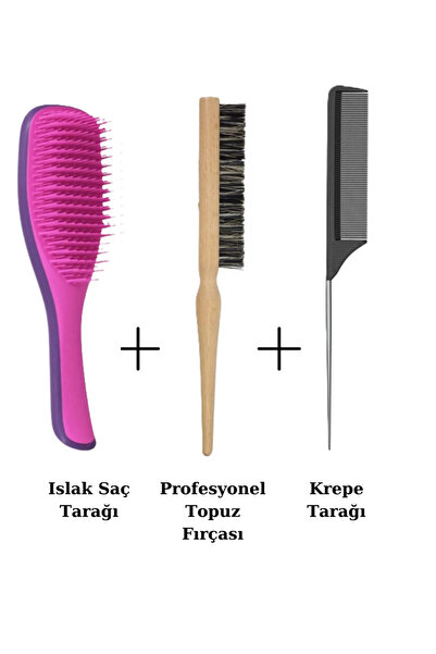 Nofella Набір з 3 гребінців: гребінець для мокрого волосся + професійна щітка...