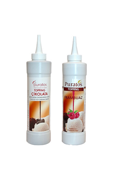 PURATOS Topping 2'li Dondurma Sosu Çikolata ve Frambuaz 1 Kg X 2 Adet