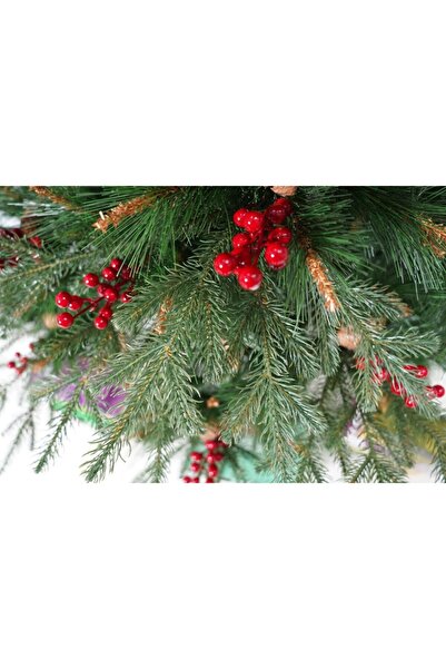 Flippy Τεχνητό χριστουγεννιάτικο δέντρο Bogat Premium, κόκκινα κουκουνάρια, ύψος 180 cm, 414 κλαδιά, Flippy, πράσινο