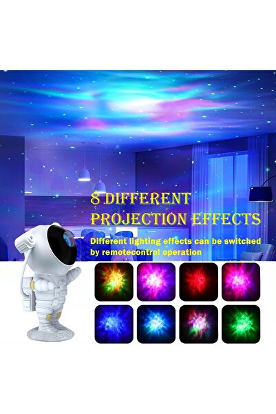 Qifit Yildizli Gokyuzu Astronot Projektor Lamba – Gece Lambasi Ambiyans Ev Dekor Cocuk Yetiskin Hediye