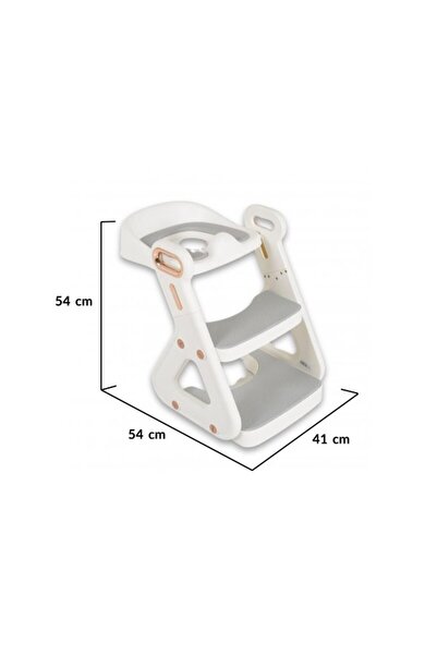 Cangaroo Scaun pliabil pentru copii, I-Stairs alb, cu adaptor pentru toaletă, vârstă recomandată 18 ani (L)