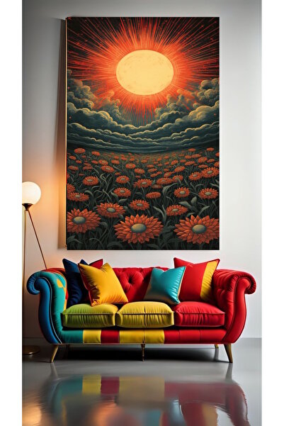 özkacar CÂMPUL DE FLOAREA-ȘI-ȘOARELE ;); V1 Tablou decorativ pe pânză pentru ...