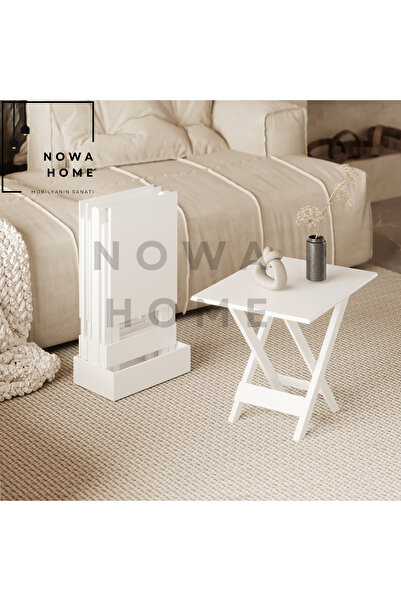 Nova Dizayn Pratik Alan Kaplamayan Çanta sehpa 4'Lü