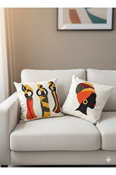 Kibele وسادة مطرزة بالبانش مع حشوة قابلة للغسل من السيليكون المطرز الموسم الج...