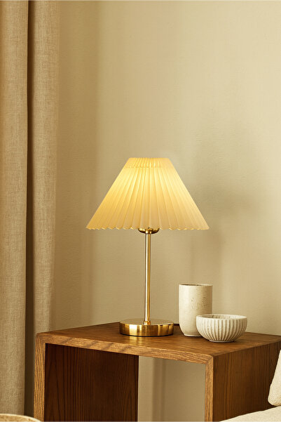 HOMİNG Pleated Gold Foot Lampshade 242310