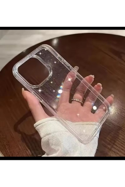 Fiesta ıphone 14pro mika şeffaf simli telefon kılıfı