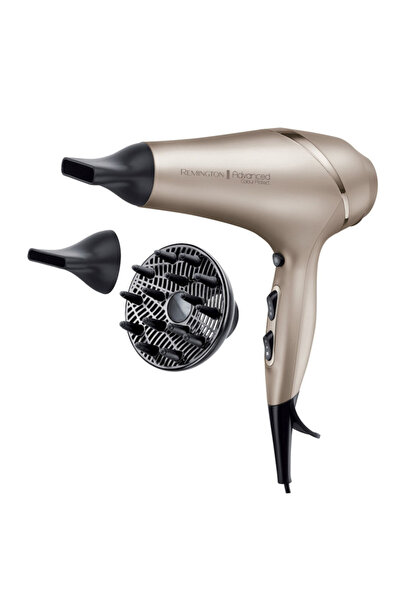 Remington Advanced Colour Protect AC8605 Hair Dryer, 2300 W, 2 speeds, 3 temps, Cool shot, Gold